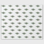 ピンクとインスパイアグリーンのギフトラップのヘナデザイン ラッピングペーパー (フラット)