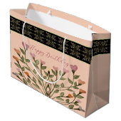 ピンクとエレガントフローラ ラージペーパーバッグ (裏面アングル)