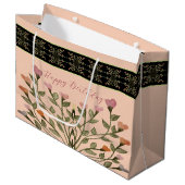 ピンクとエレガントフローラ ラージペーパーバッグ (正面アングル)