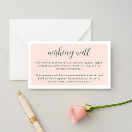 ピンクとエレガント白のロマンチックなカップルのシャワー エンクロージャーカード