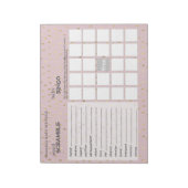 ピンクとエレガント金ゴールドの雨粒ベビーシャワーゲーム ノートパッド (回転)