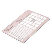 ピンクとエレガント金ゴールドの雨粒ベビーシャワーゲーム ノートパッド (アングル)