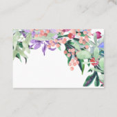 ピンクとオリーブグリーンのフローラ水色 名刺 (裏面)
