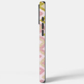 ピンクとオリーブグリーンの幾何学的なダイヤモンドパターン Case-Mate iPhoneケース (裏面 / 左)