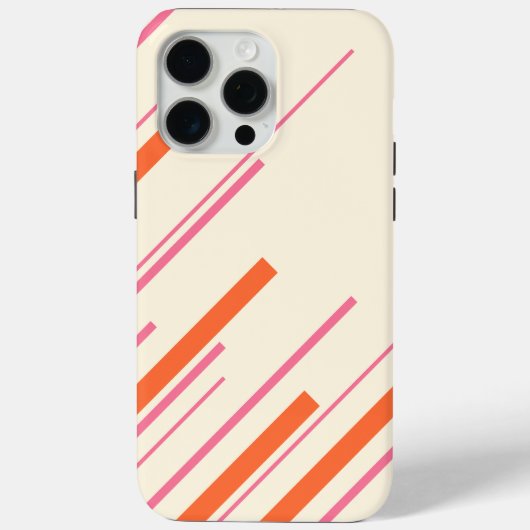 ピンクとオレンジとクリームの斜めストライプ Case-Mate iPhoneケース (裏面)