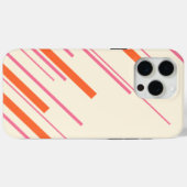 ピンクとオレンジとクリームの斜めストライプ Case-Mate iPhoneケース (裏面 (横))