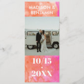 ピンクとオレンジとホワイトフォトミニマル結婚リスト プログラム (正面)