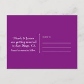 ピンクとオレンジのアラビアンモロッコンテーマのSave the Date 案内ポストカード (裏面)