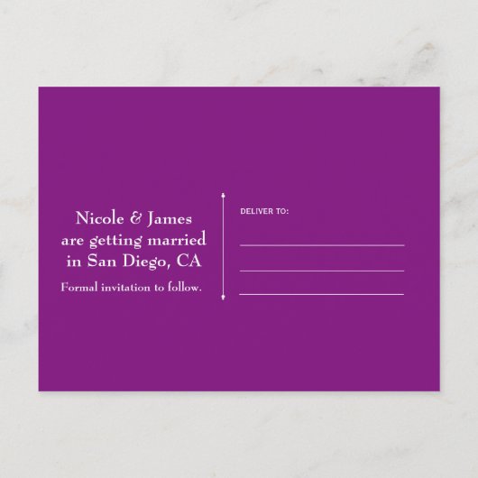 ピンクとオレンジのアラビアンモロッコンテーマのSave the Date 案内ポストカード (裏面)