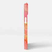 ピンクとオレンジのアルコールアートガーリー金ゴールド iPhoneケース (右側面)