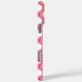 ピンクとオレンジのイカットオージーパターンモノグラム Case-Mate iPhoneケース (裏面 / 右)