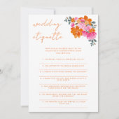 ピンクとオレンジのウェディングエチケット ブライダルシャワーゲーム 招待状 (正面)