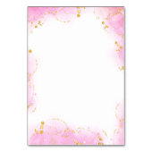 ピンクとオレンジのカラフル熱帯フローラ結婚ズ テーブルナンバー (裏面)