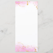 ピンクとオレンジのカラフル熱帯フローラ結婚ズ メニュー (裏面)