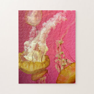 ピンクとオレンジのクラゲパズル ジグソーパズル