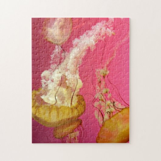 ピンクとオレンジのクラゲパズル ジグソーパズル (縦)