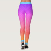 ピンクとオレンジのグラデーションテクスチャの名前プリント レギンス (裏面)