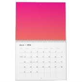 ピンクとオレンジのグラデーション カレンダー (3月 2026)