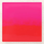 ピンクとオレンジのグラデーション ガラスコースター (正面)