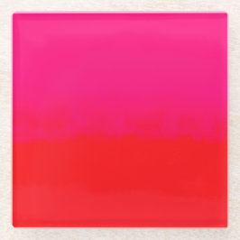 ピンクとオレンジのグラデーション ガラスコースター