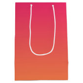 ピンクとオレンジのグラデーション ミディアムペーパーバッグ (裏面)