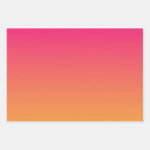 ピンクとオレンジのグラデーション ラッピングペーパーシート (正面2)