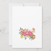 ピンクとオレンジのサマー フラワーの結婚式 セーブザデート (裏面)