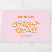 ピンクとオレンジのサマー ブライズメイドパーティー スパークリングワインラベル (シングルラベル)