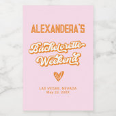 ピンクとオレンジのサンセットバチェロレッテ ワインラベル (シングルラベル)