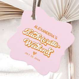 ピンクとオレンジのサンセット・バチェロレッテパーティー フェイバータグ