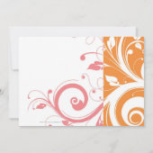 ピンクとオレンジのスワール誕生日パーティーの招待 招待状 (裏面)