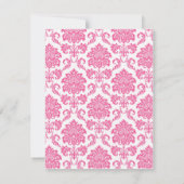 ピンクとオレンジのダマスク・モノグラム結婚式招待状 招待状 (裏面)