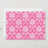 ピンクとオレンジのダマスクRSVPカード 招待状 (裏面)