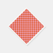 ピンクとオレンジのチェックパーティーナプキン スタンダードカクテルナプキン (角)