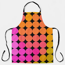 ピンクとオレンジのドット エプロン