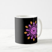 ピンクとオレンジのネオンの花 コーヒーマグカップ (正面右)