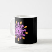 ピンクとオレンジのネオンの花 コーヒーマグカップ (正面左)