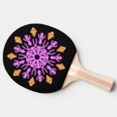 ピンクとオレンジのネオンの花 卓球ラケット (横)