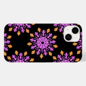 ピンクとオレンジのネオンの花 Case-Mate iPhoneケース (裏面 (横))