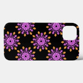 ピンクとオレンジのネオン花ケースメイトiPhoneケース Case-Mate iPhoneケース (裏面 (横))