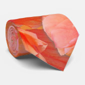 ピンクとオレンジのハイビスカスフラワーネクタイ ネクタイ (ロール)