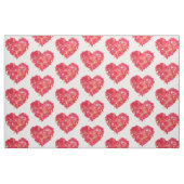 ピンクとオレンジのハート ファブリック (ファットクウォーター)