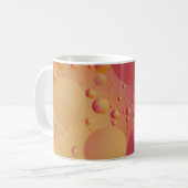 ピンクとオレンジのバブルデジタル コーヒーマグカップ (正面左)