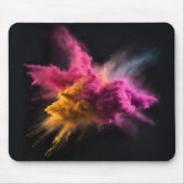 ピンクとオレンジのパウダーブラスト マウスパッド (正面)