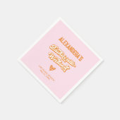 ピンクとオレンジのビーチバチェロレッテ スタンダードカクテルナプキン (角)