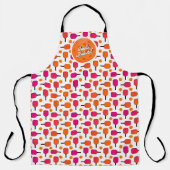 ピンクとオレンジのピックボールのパドルパーソナライズされた エプロン (正面)