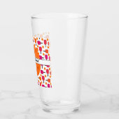 ピンクとオレンジのピックボールのパドルパーソナライズされた タンブラーグラス (左)