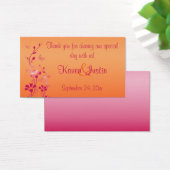 ピンクとオレンジのフローラと蝶メッセージカード (デスク)