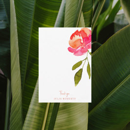 ピンクとオレンジのフローラシャワー空白のありがとう サンキューカード