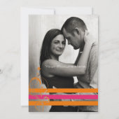 ピンクとオレンジのフローラバー結婚式招待状 招待状 (裏面)